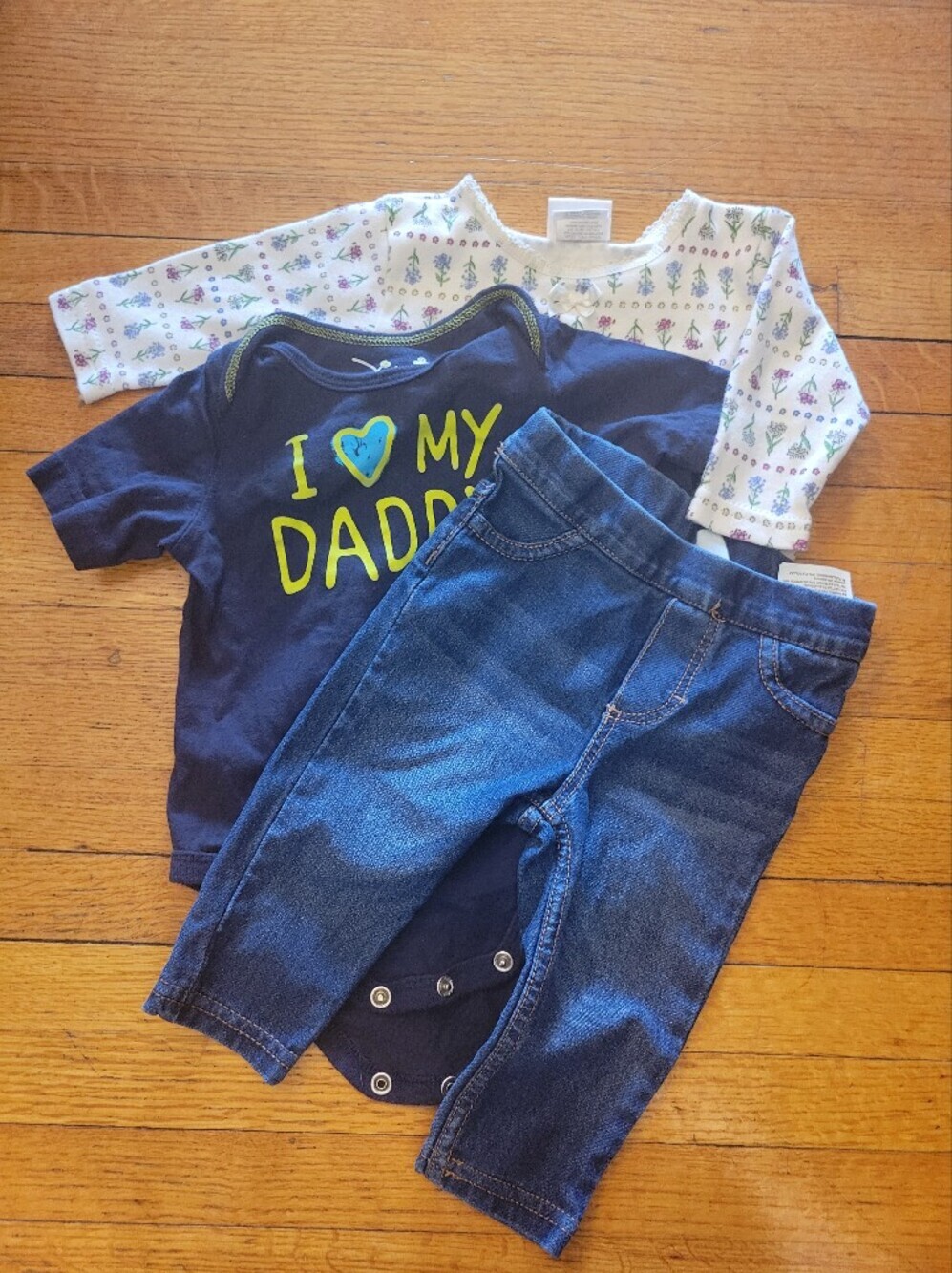 Carter's Navy And White Set with Lime & Light Blue Accents